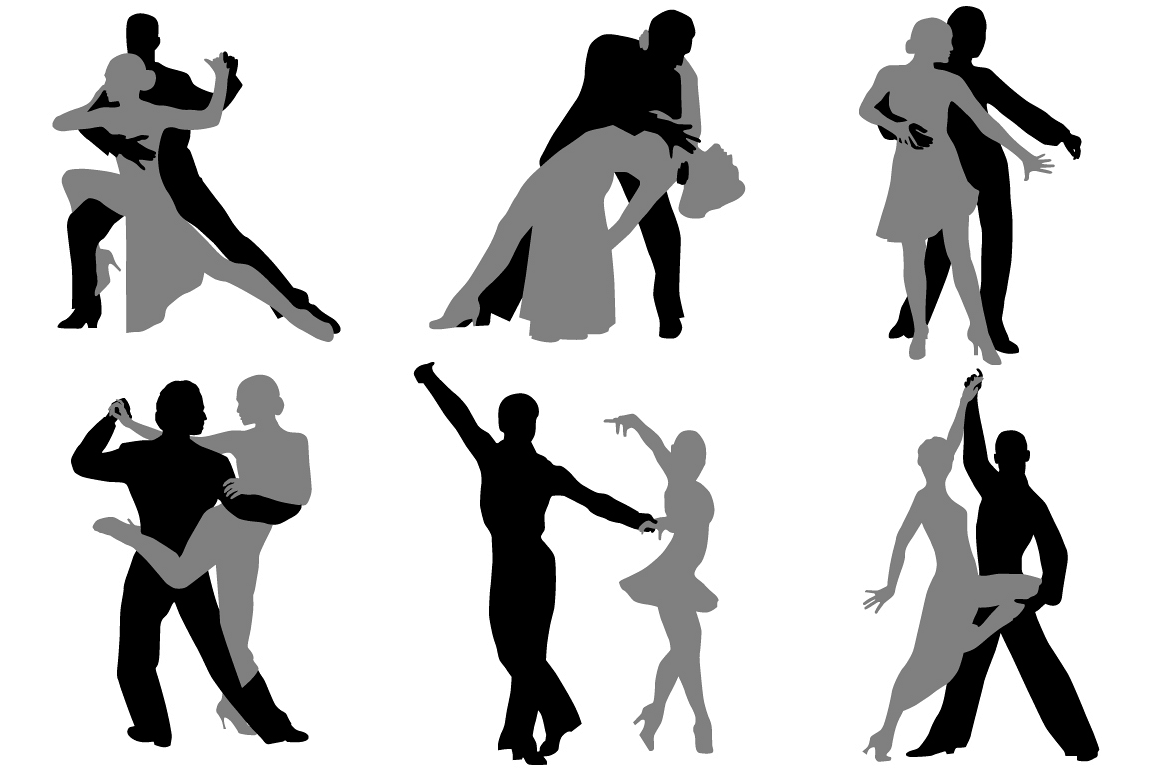 Dancing couples silhouette example image 1