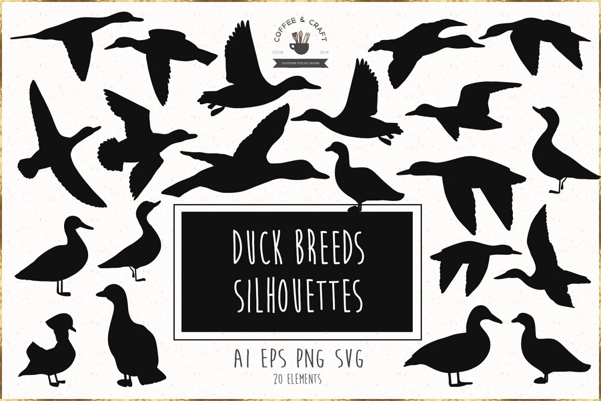 Duck Breeds Silhouettes example image 1