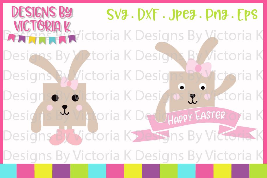 Easter, Box Bunnies, SVG, DXF, PNG example image 1