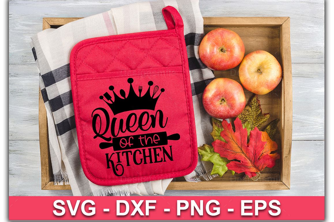 Queen of the kitchen SVG| Pot Holder Svg example image 1