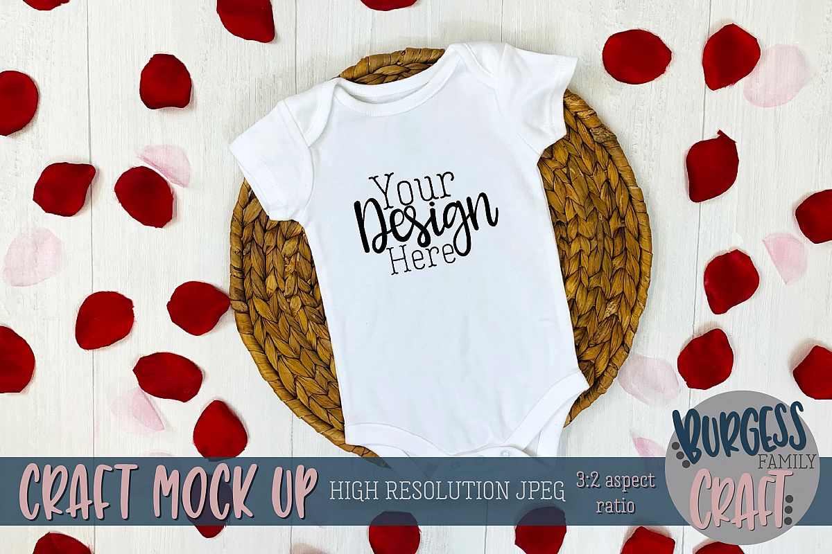 Valentine white baby bodysuit 2 Craft mock up example image 1