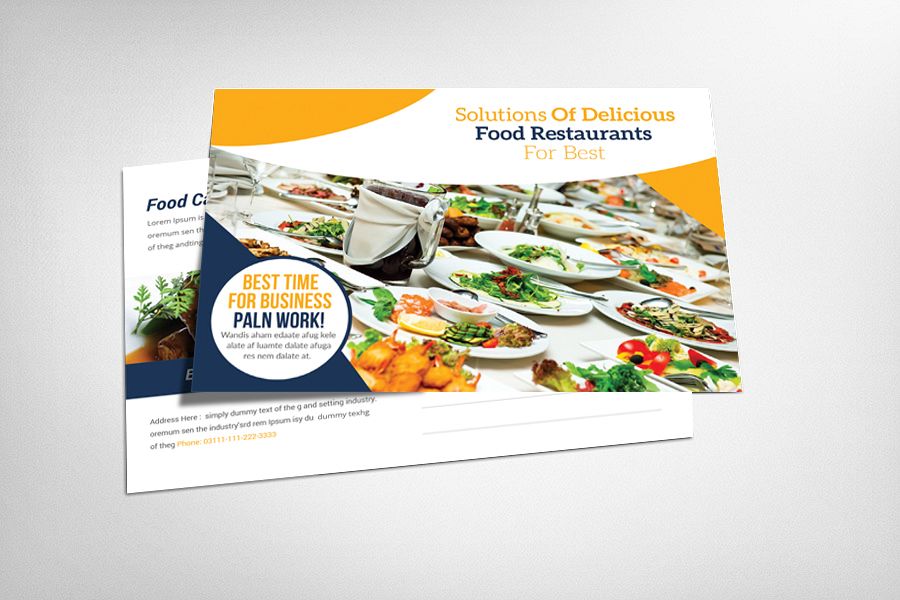 Food Catering Postcard Template example image 1