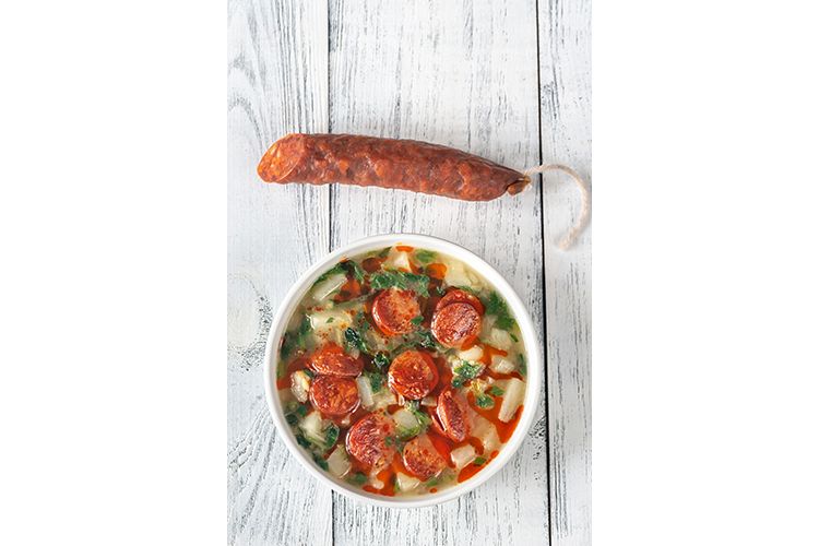 Portion of Caldo verde soup example image 1