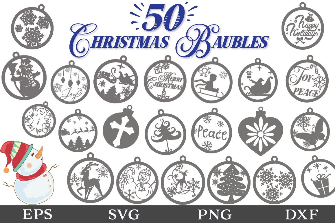 50 Christmas Baubles SVG Designs - Christmas Decorations SVG (168566