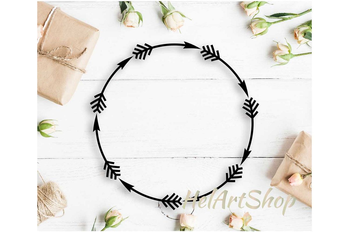 Arrow monogram frame svg example image 1
