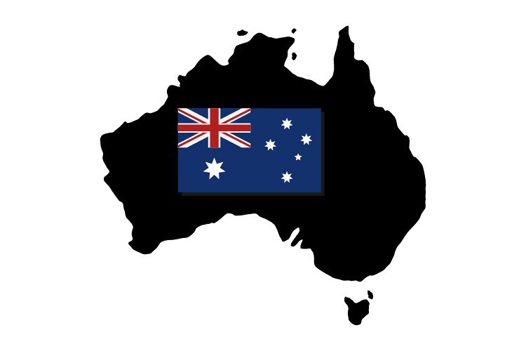 Australia map with flag example image 1