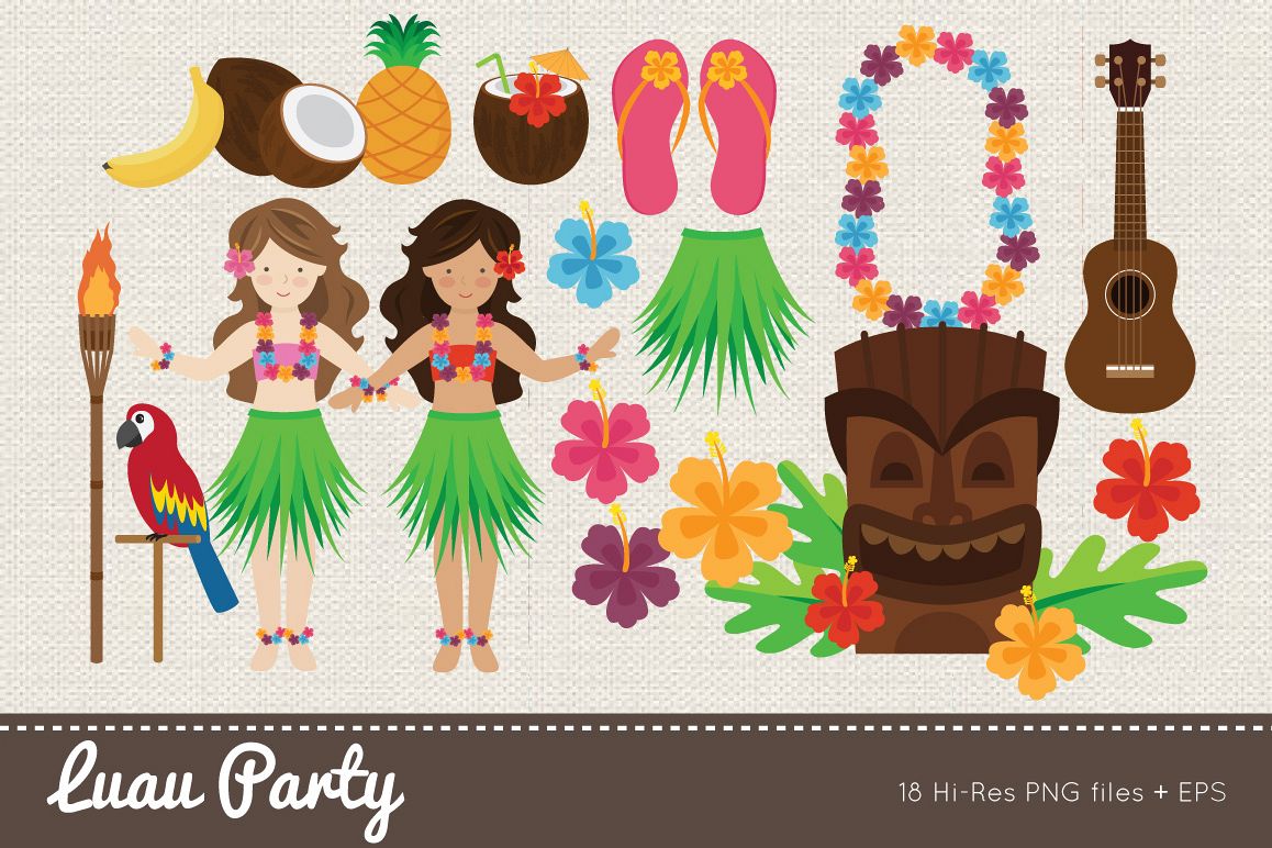 Luau Party Clipart example image 1