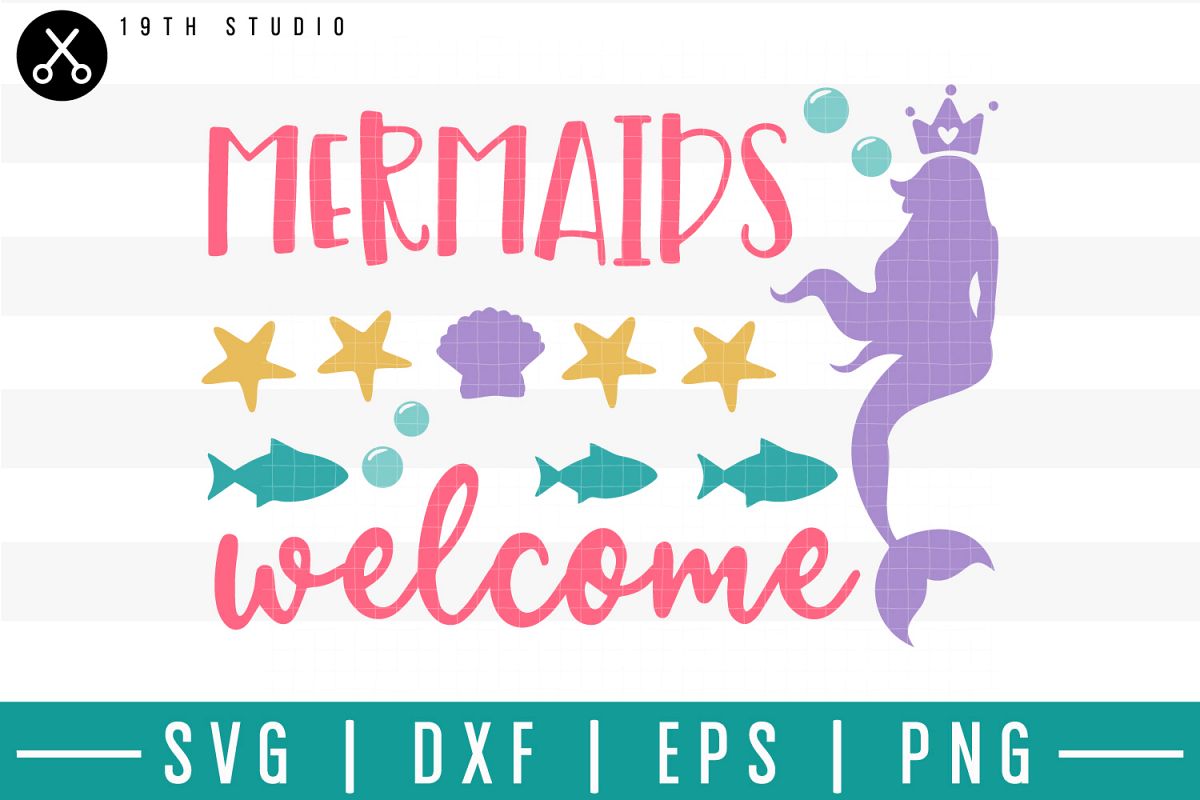Mermaids welcome SVG| Mermaid SVG example image 1