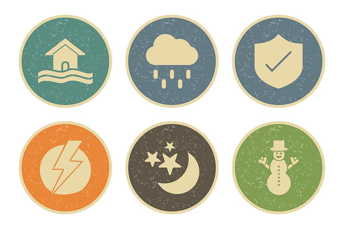 Set Of Weather And Season Icons example image 1