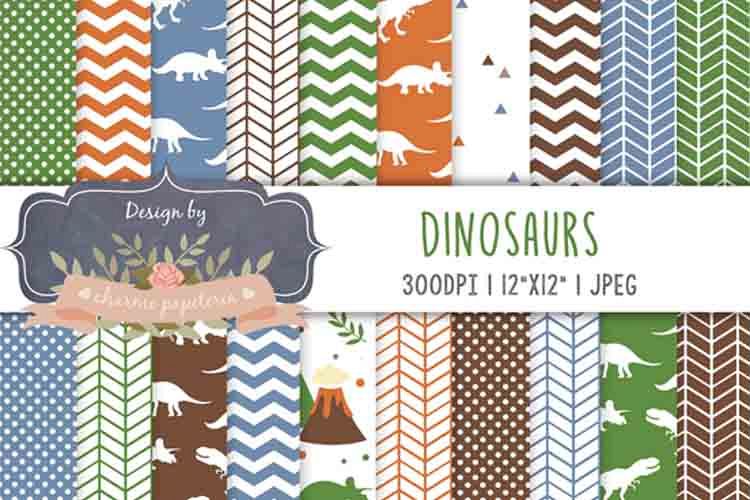 Dinosaur Digital paper, dinosaur background, jurastic example image 1