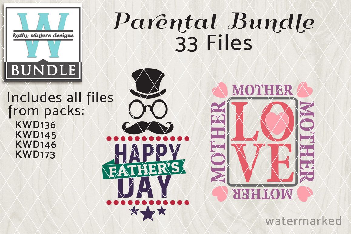 Parental Cutting File Bundle KWDB003 example image 1