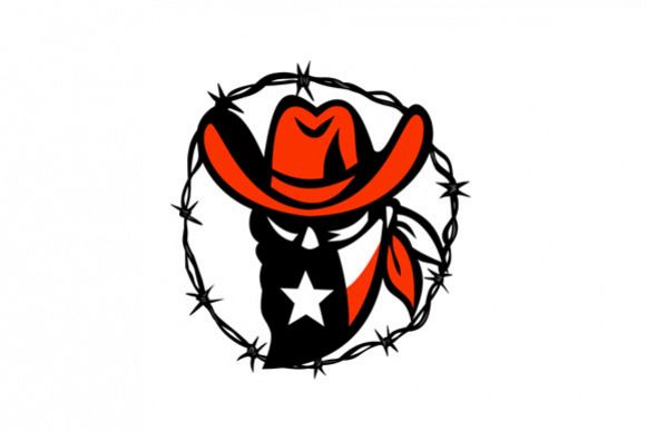 Texan Outlaw Texas Flag Barb Wire Icon example image 1
