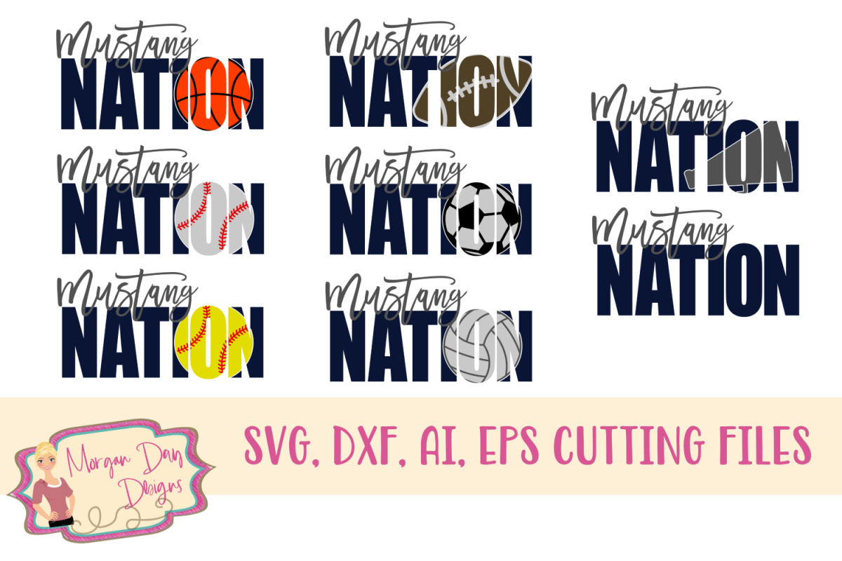 Mustang Nation SVG, DXF, AI, EPS example image 1