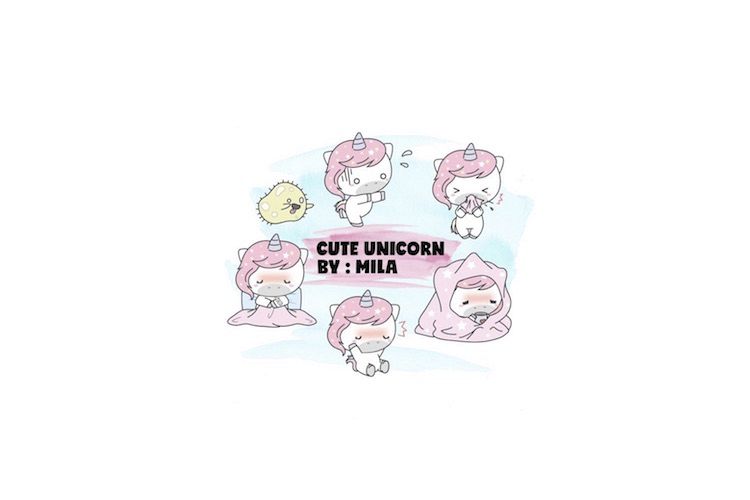 KAWAII UNICORN CLIPART BUNDLE PNG example image 1