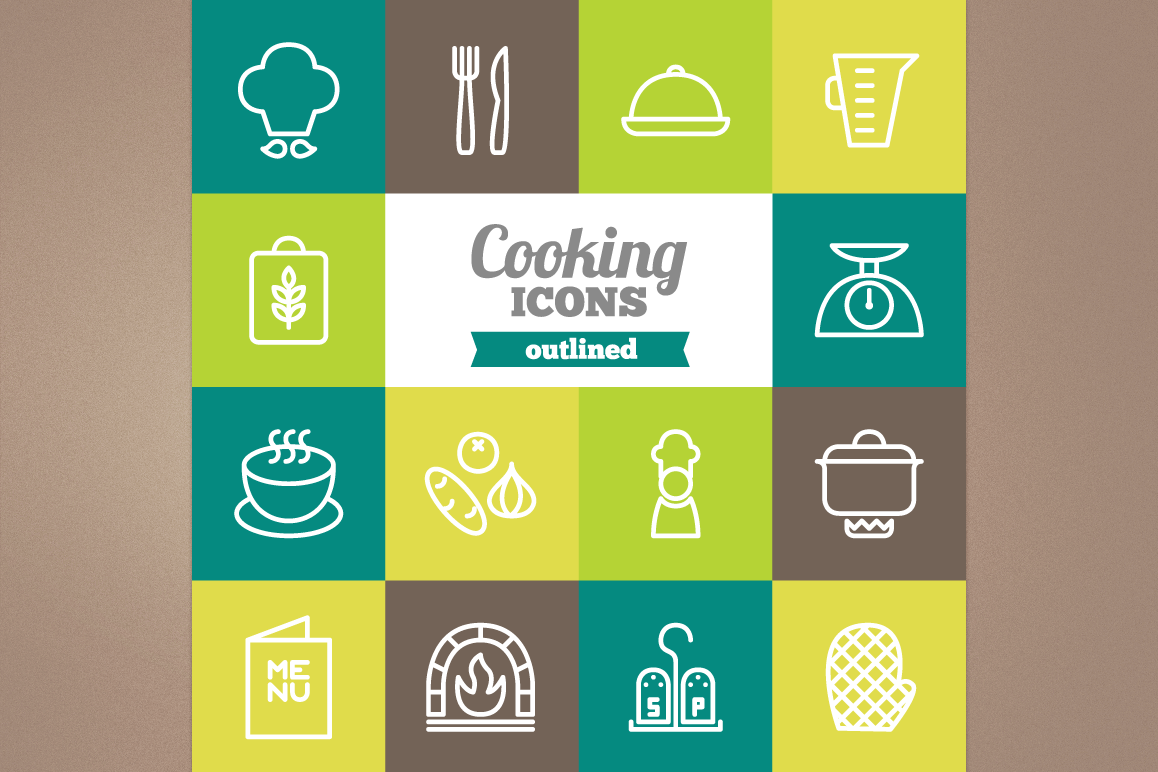 Outlined Cooking Icons example image 1