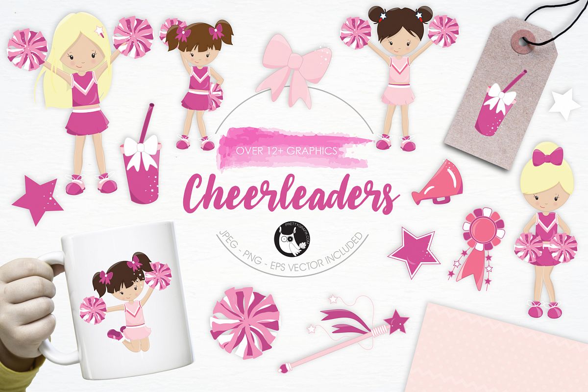 Cheerleaders graphics and illustrations example image 1