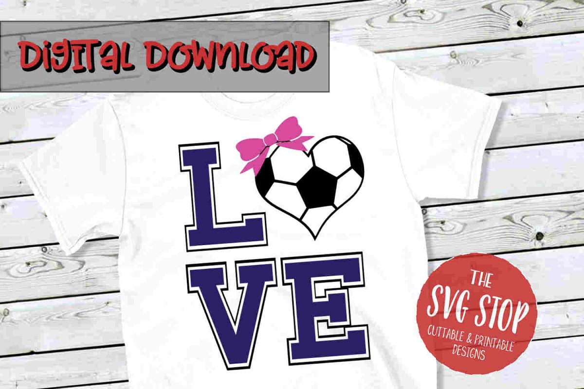 Love Soccer 3-SVG, PNG, DXF example image 1