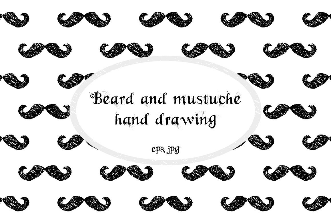 Hand drawn Beards and mustaches example image 1