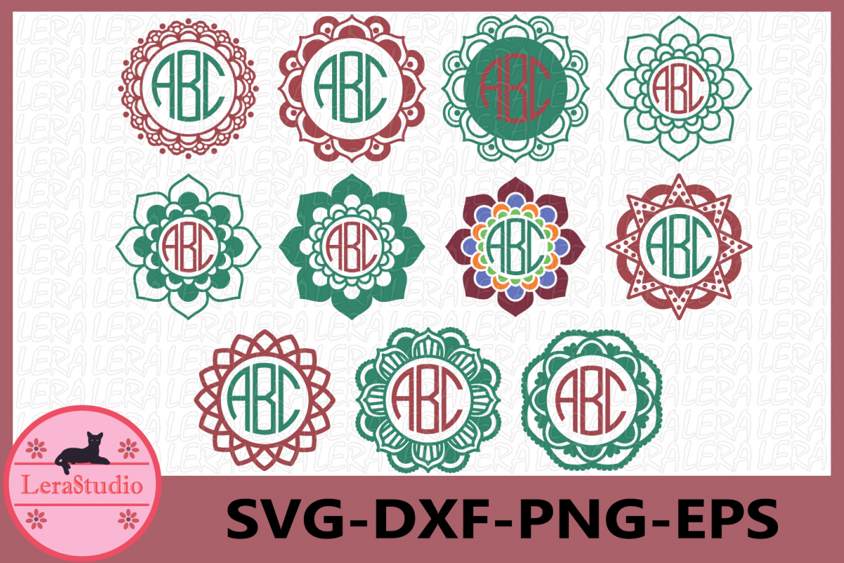 Mandala Circle Monogram svg, Mandala svg, Mandala Monogram ...