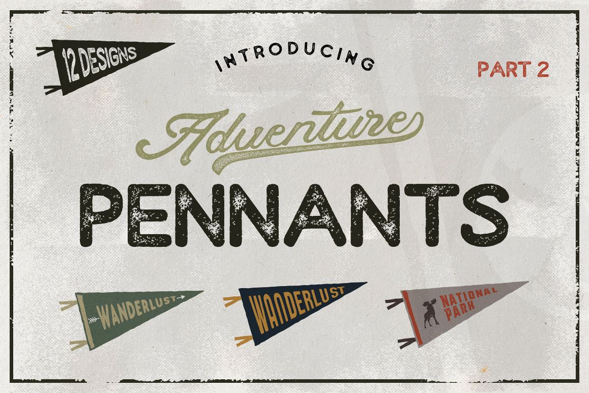 Vintage Pennants Set | Part 2 example image 1