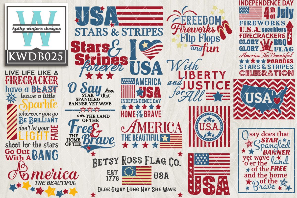 BUNDLE Patriotic SVG - Patriotic Bundle KWDB025 example image 1
