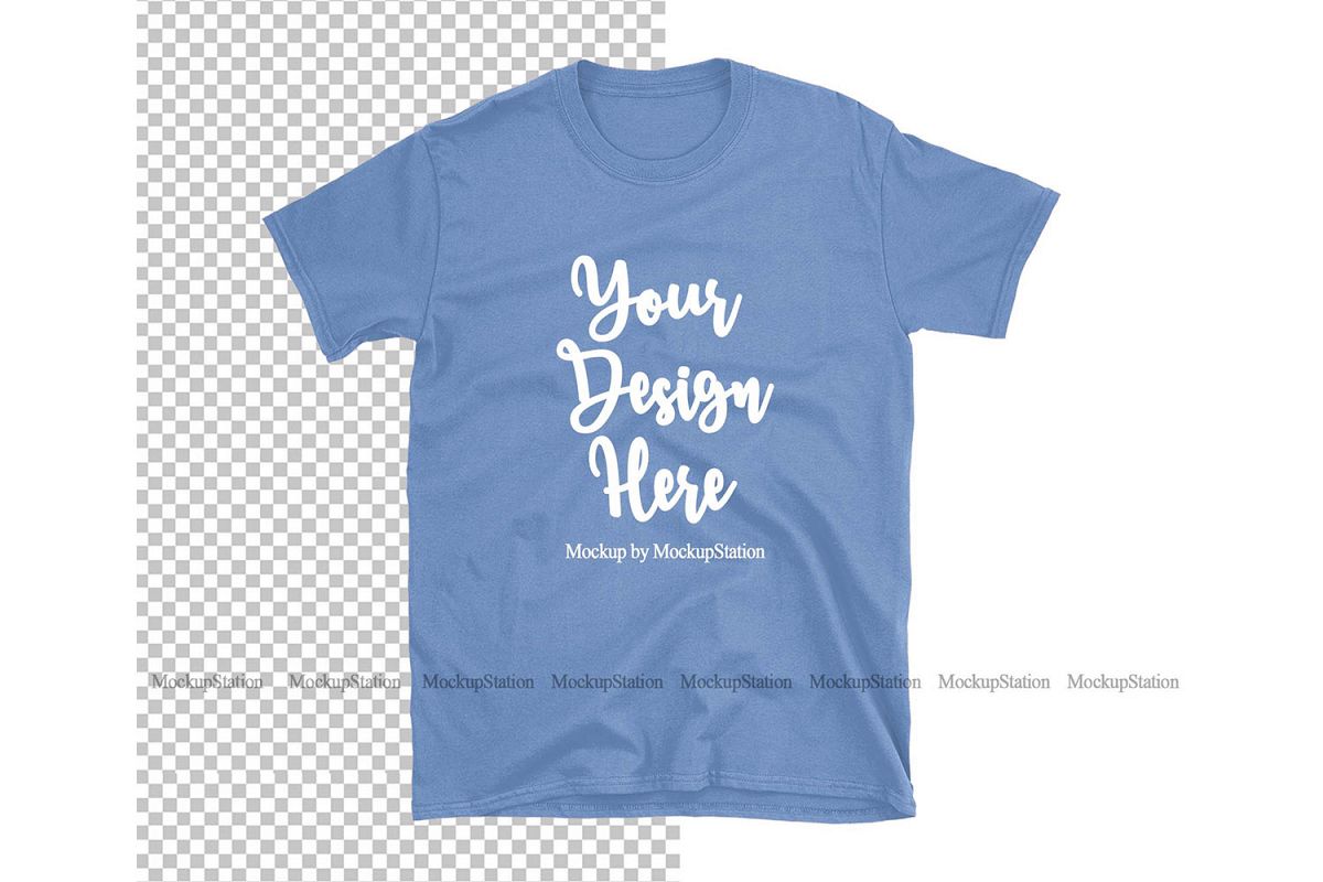 Carolina Blue Gildan TShirt Mock Up Transparent Background example image 1
