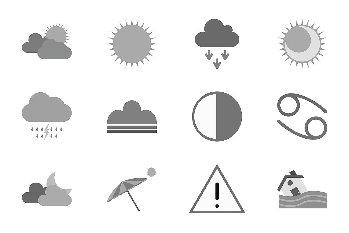 Set Of Weather And Season Icons example image 1