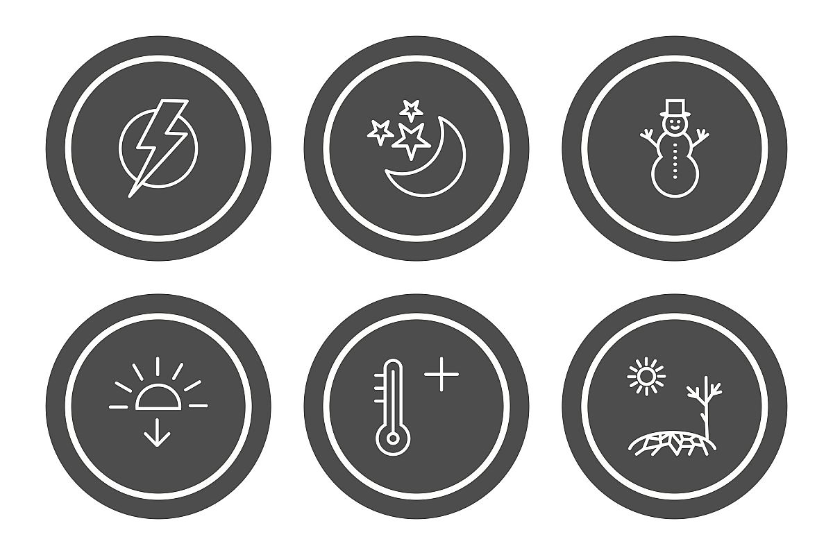 Set Of Weather And Season Icons example image 1