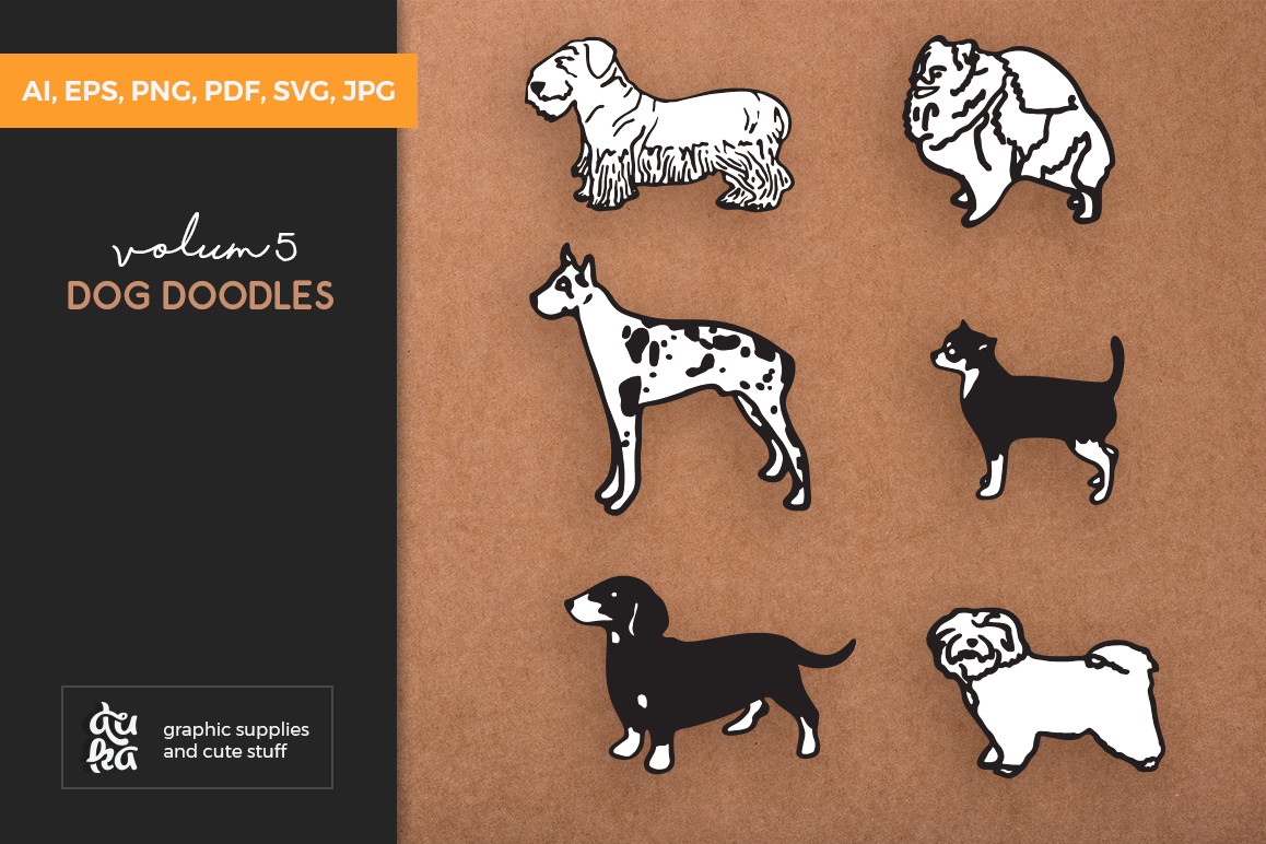 Dog Shapes SVG - Dog Doodles for Cricut example image 1