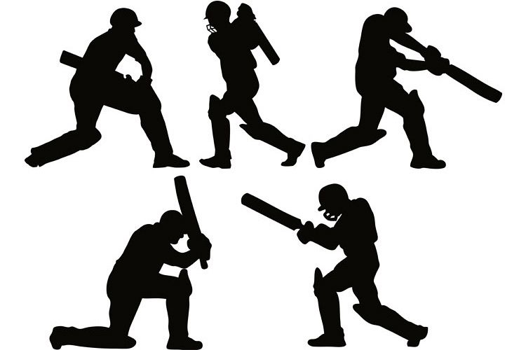 cricket player batsman batting silhouette example image 1