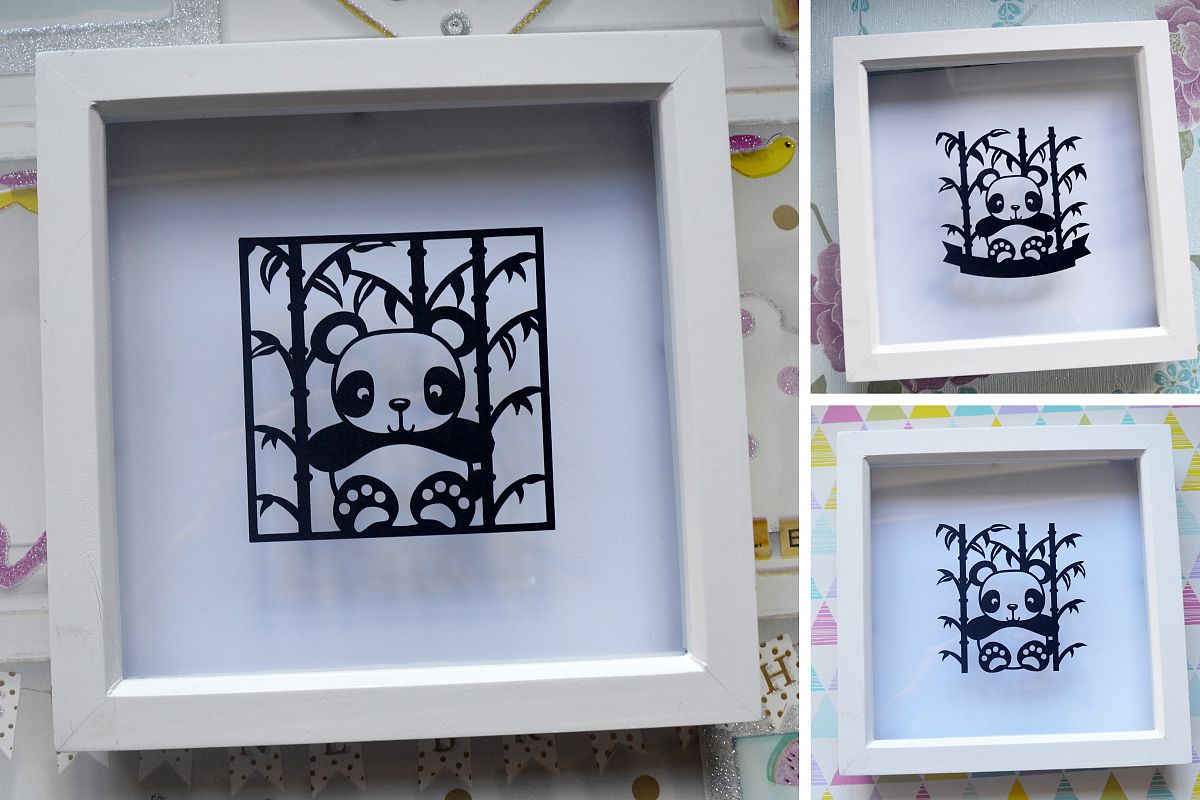 3 Panda Paper Cut SVG / DXF / EPS Files example image 1