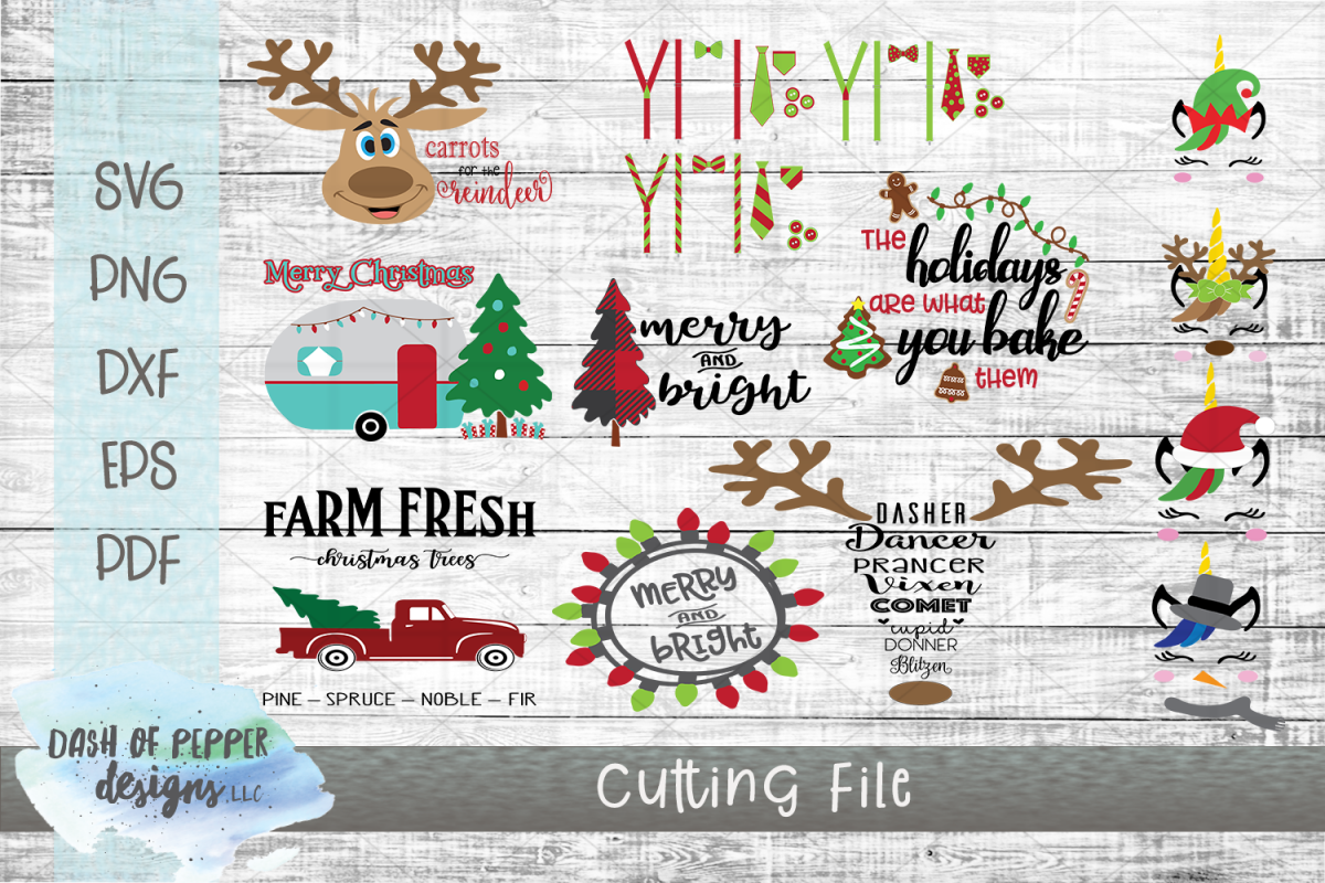 2018 Christmas Bundle - 12 SVG Designs example image 1