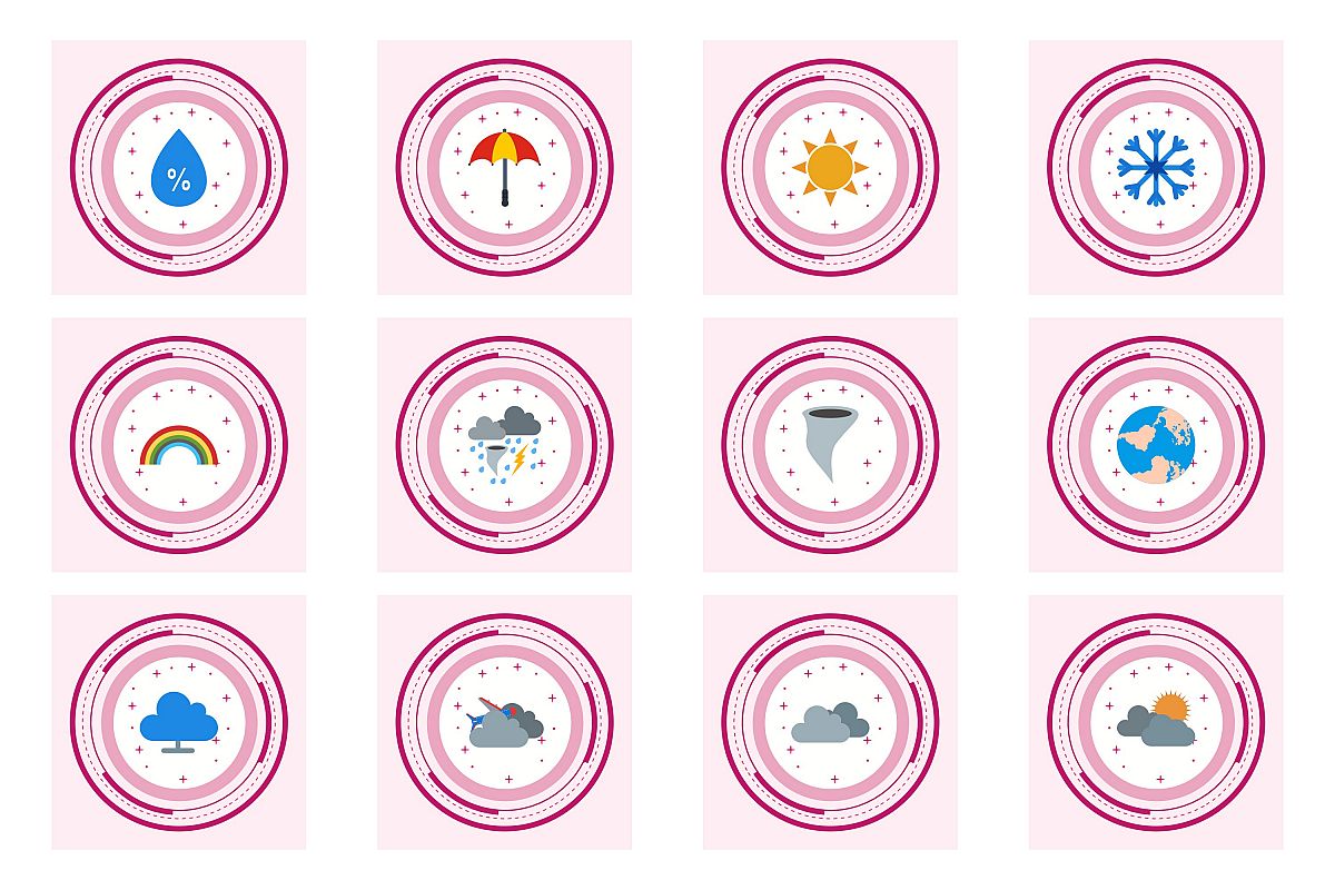 Set Of Weather And Season Icons example image 1
