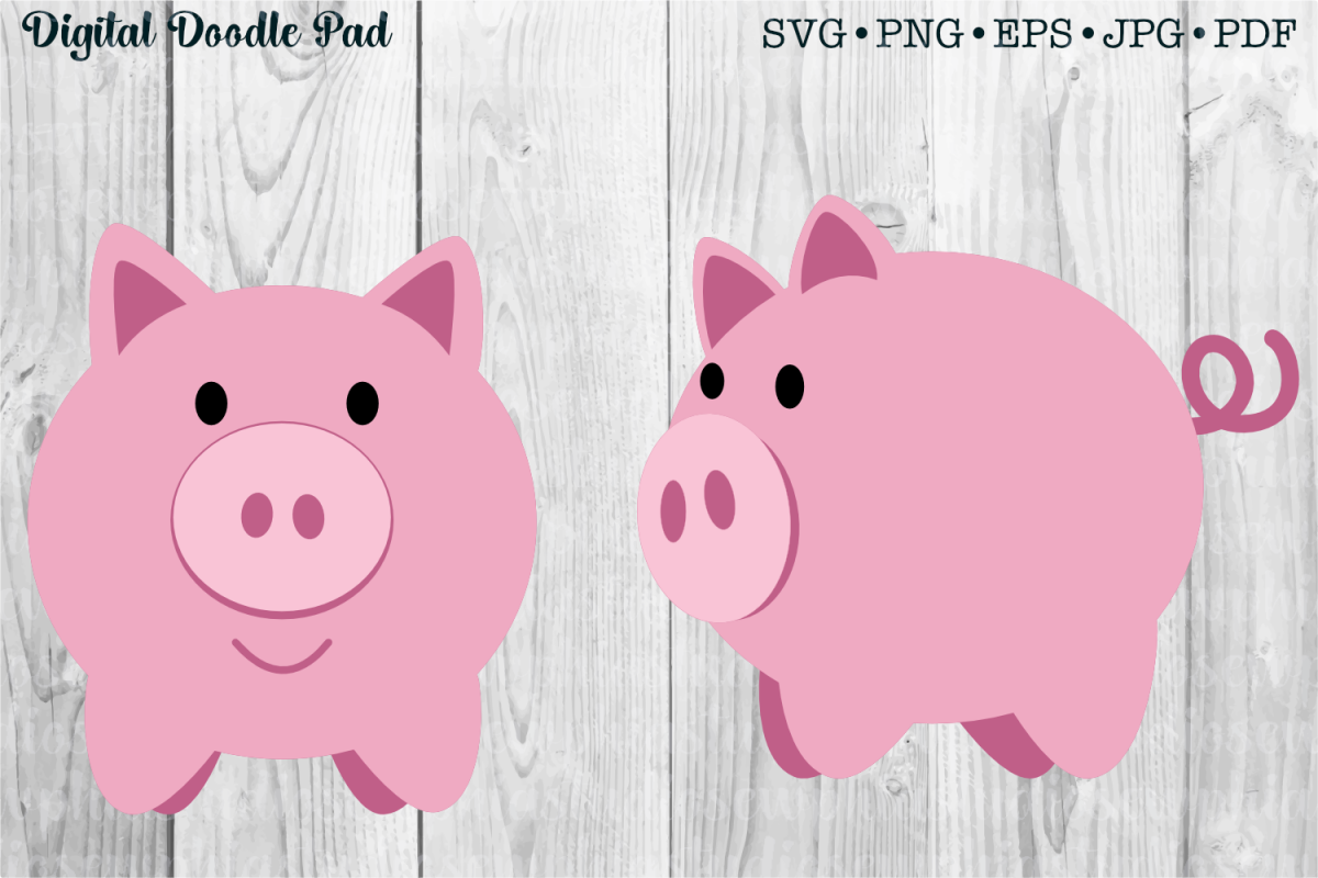 Two Piggies by Digital Doodle Pad example image 1