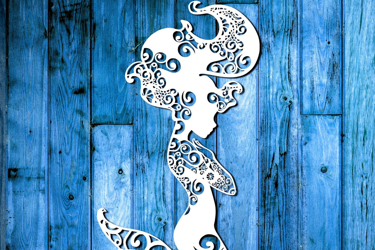 Mandala Mermaid Svg, Mermaid Svg, Mandala Svg, Zentangle Svg example image 1