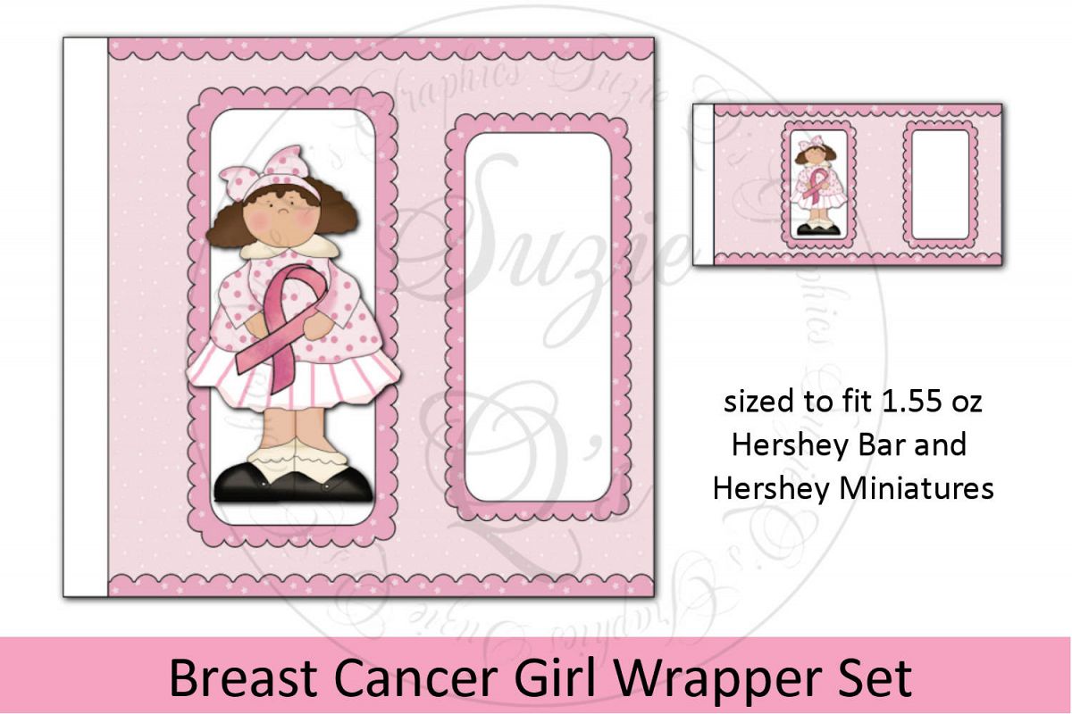 Breast Cancer Girl Candy Bar Wrapper Set example image 1