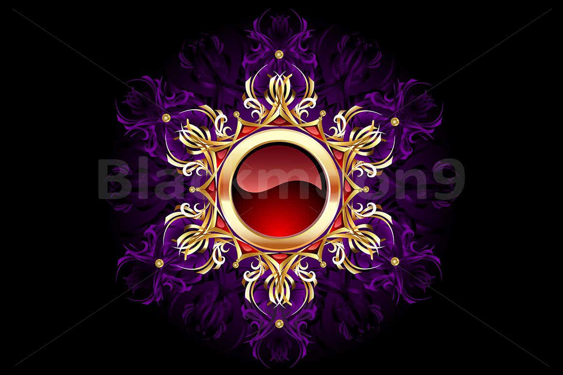 Round Jewelry Banner on Purple Background example image 1