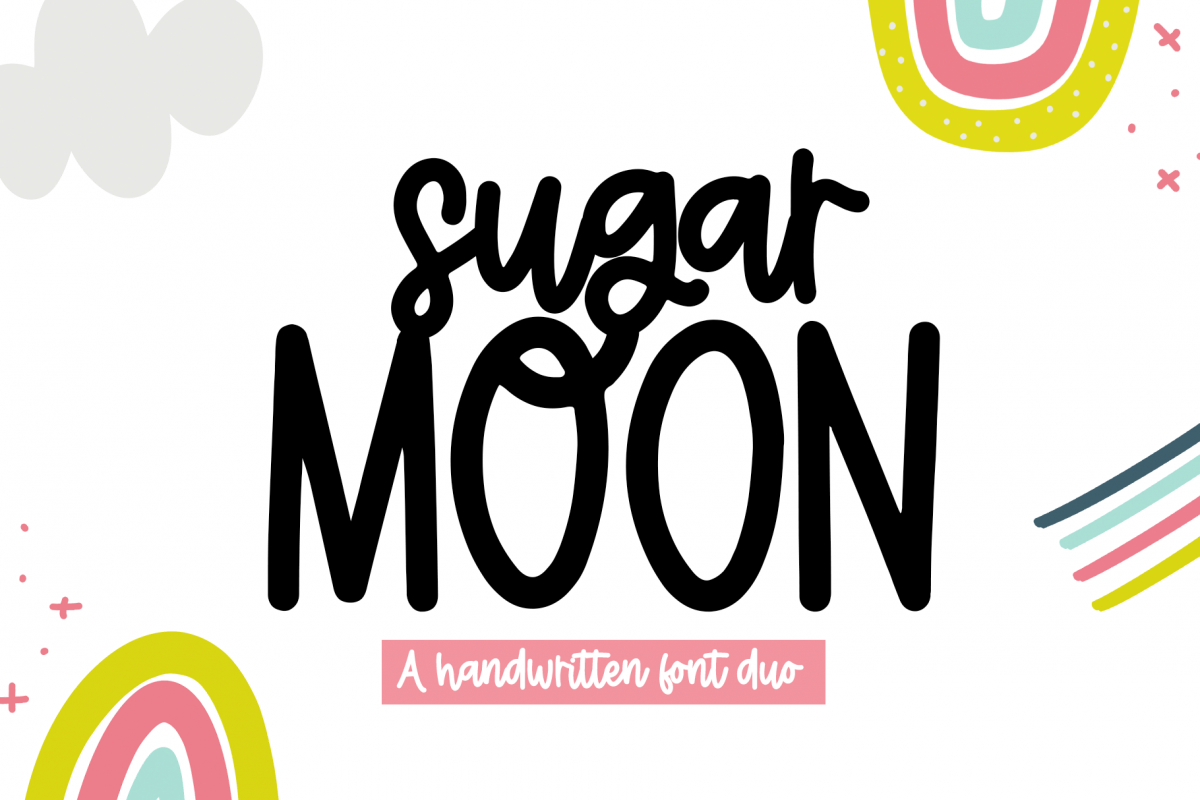 Sugar Moon - A Print/Script Handwritten Font Duo example image 1