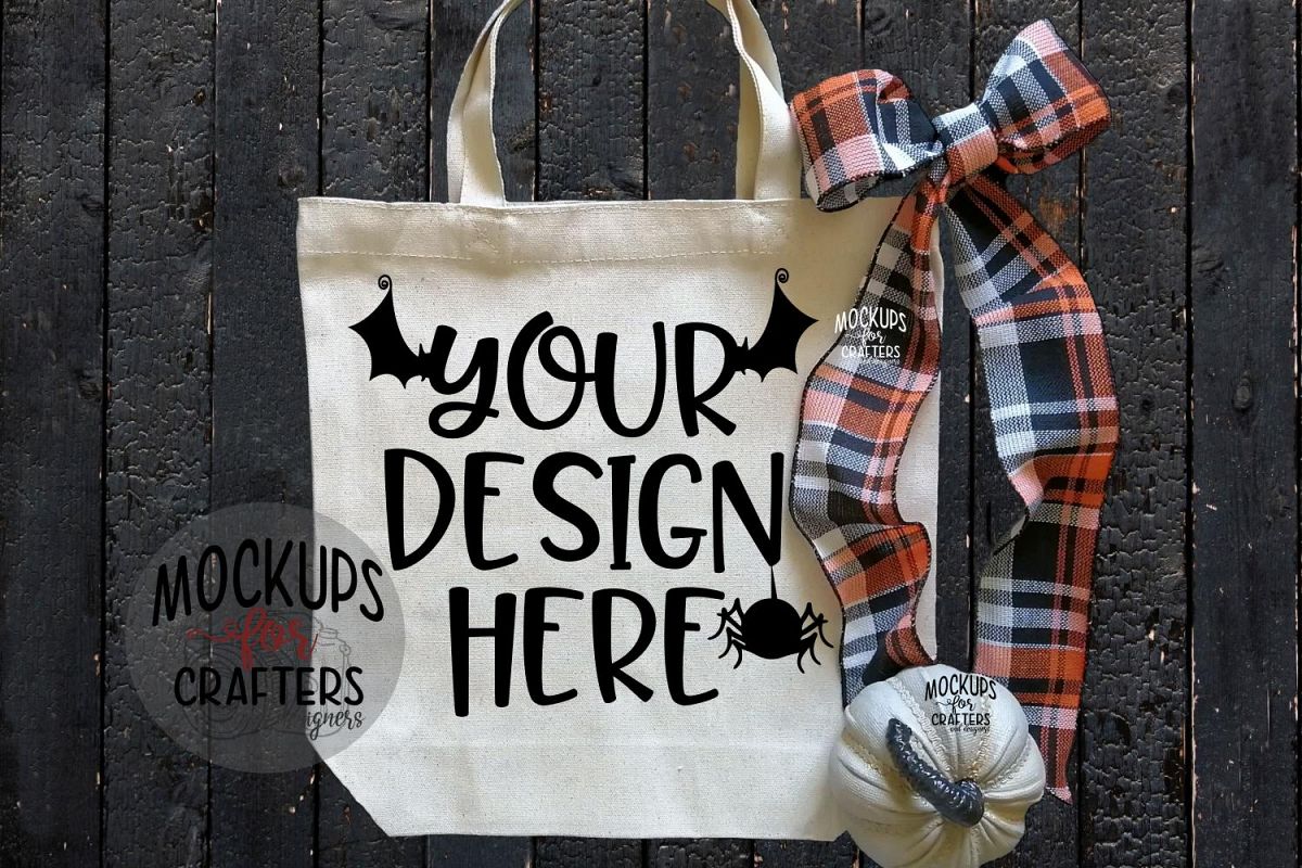 Halloween Treat Bag, Tote Bag, Mock-Up example image 1