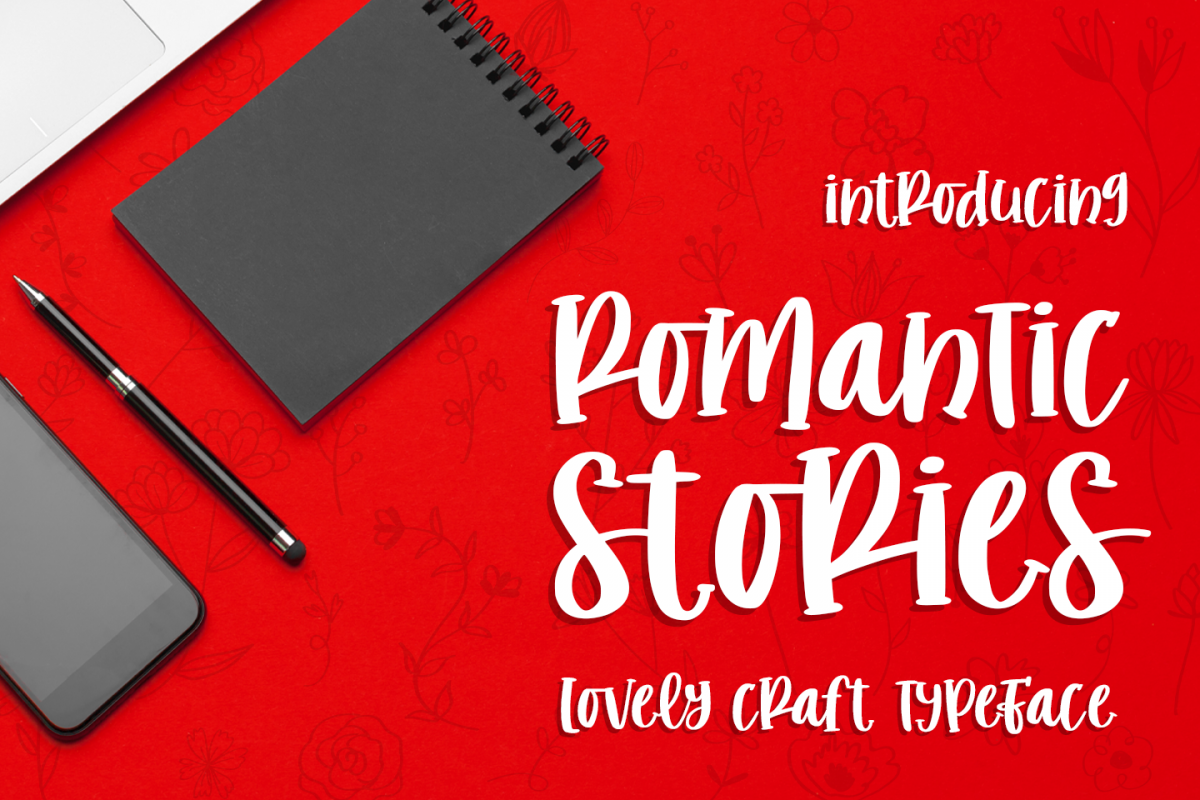 romantic stories - handcraft font - example image 1