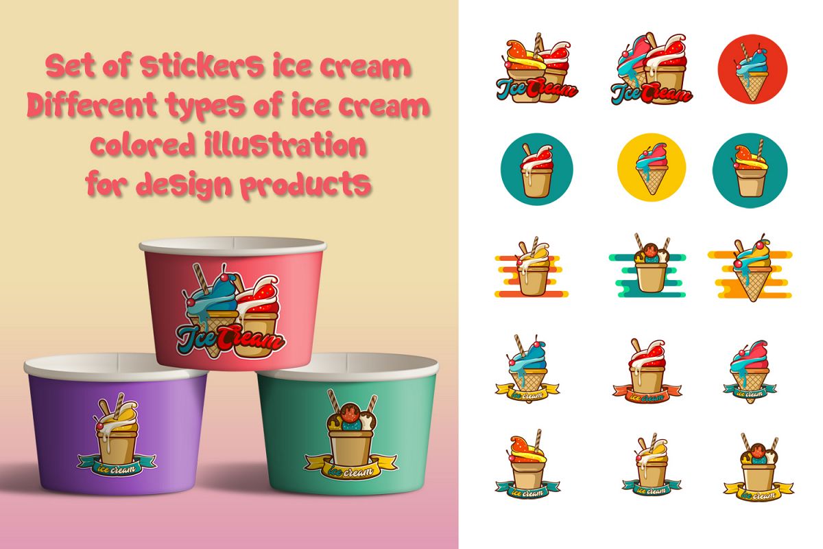 Ice Cream Icons on Transparent Background example image 1