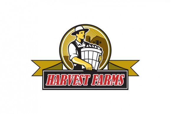 Organic Farmer Harvest Farms Circle Retro example image 1