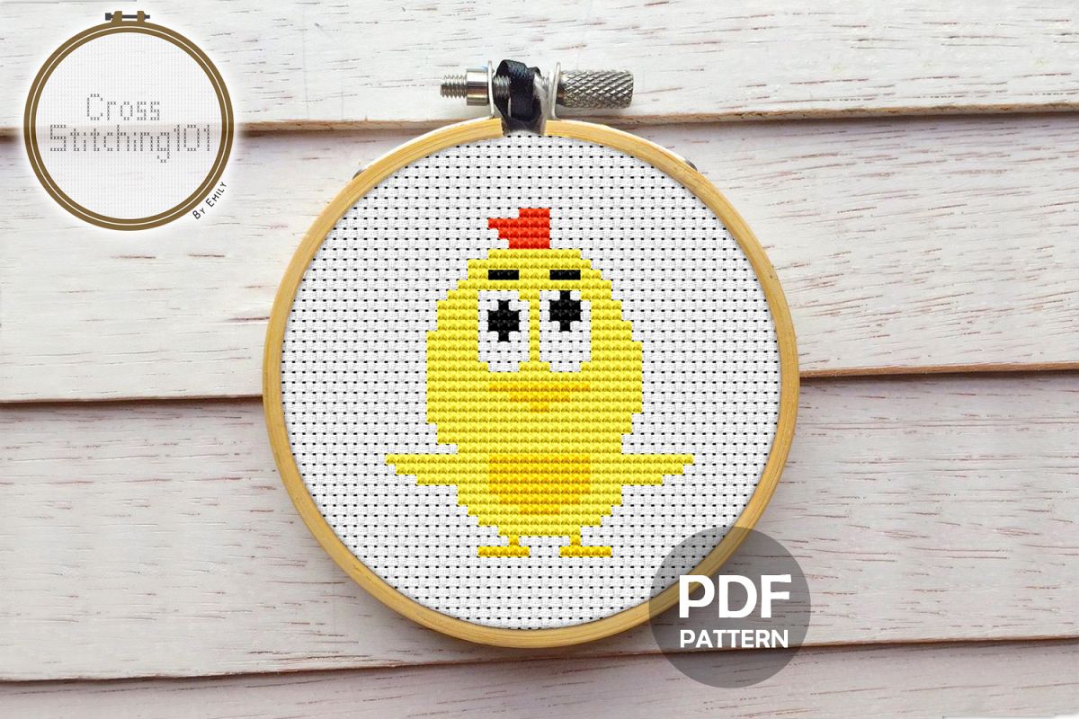 Chick Cross Stitch Pattern - Instant Download PDF example image 1