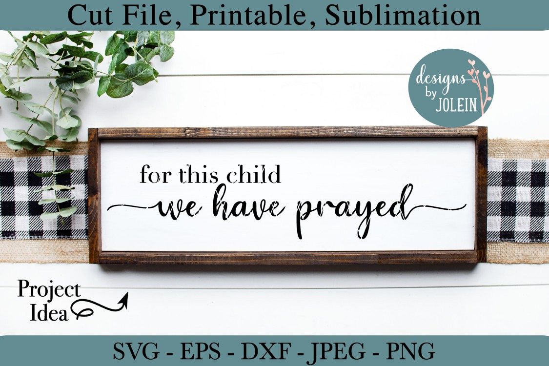 For this child we have prayed SVG, png, eps, DXF,sublimation example image 1