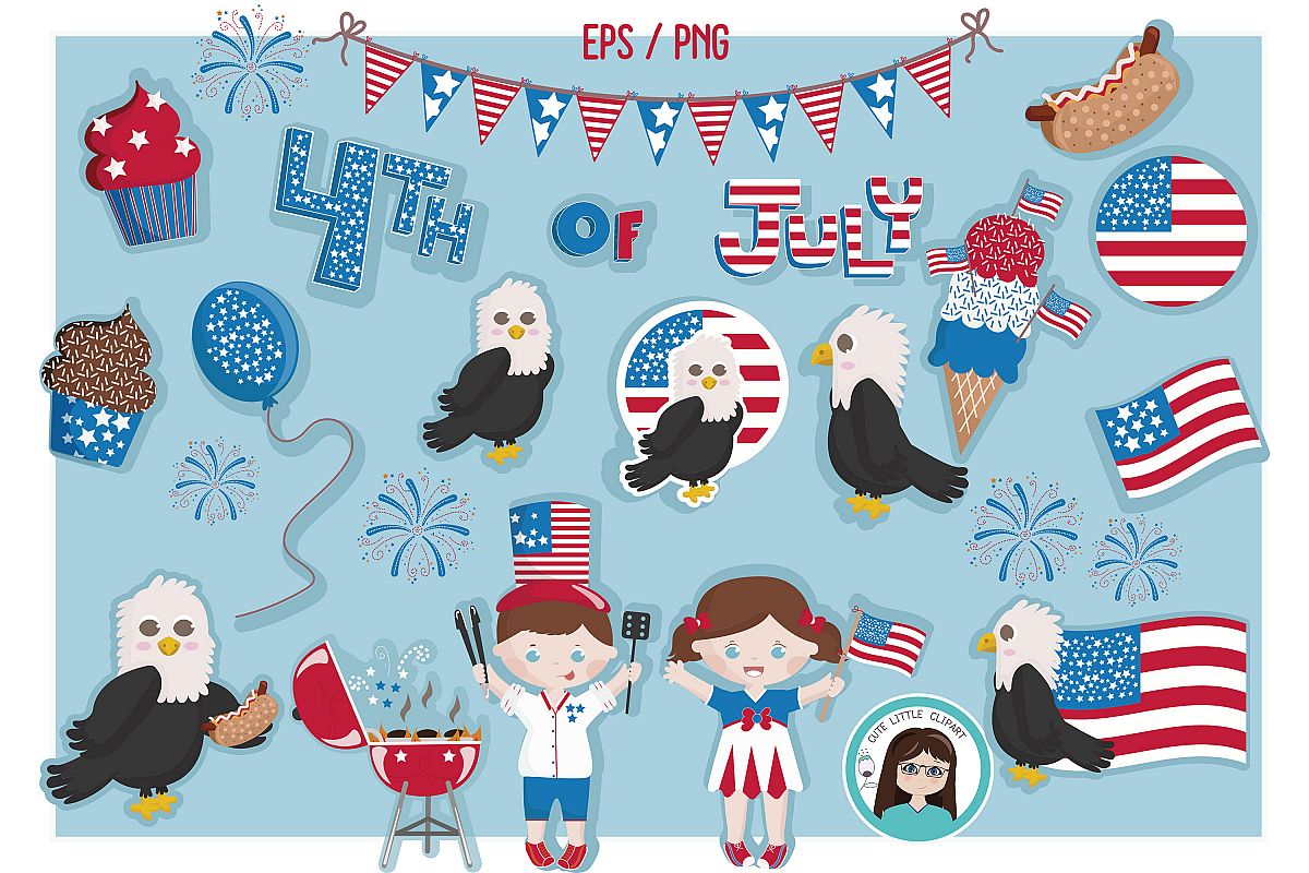 Fourth of July vector set example image 1