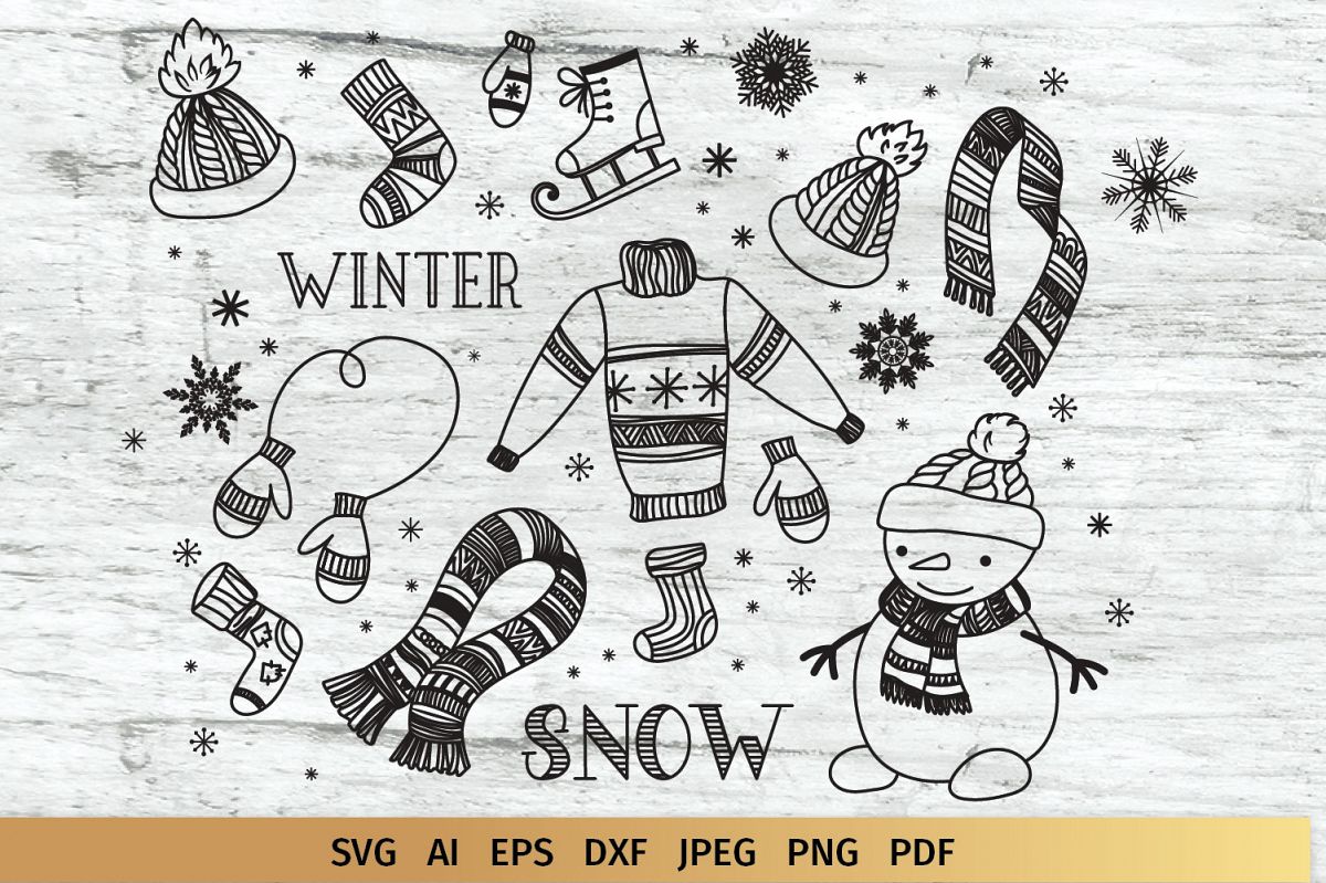 Winter Doodles Collection example image 1