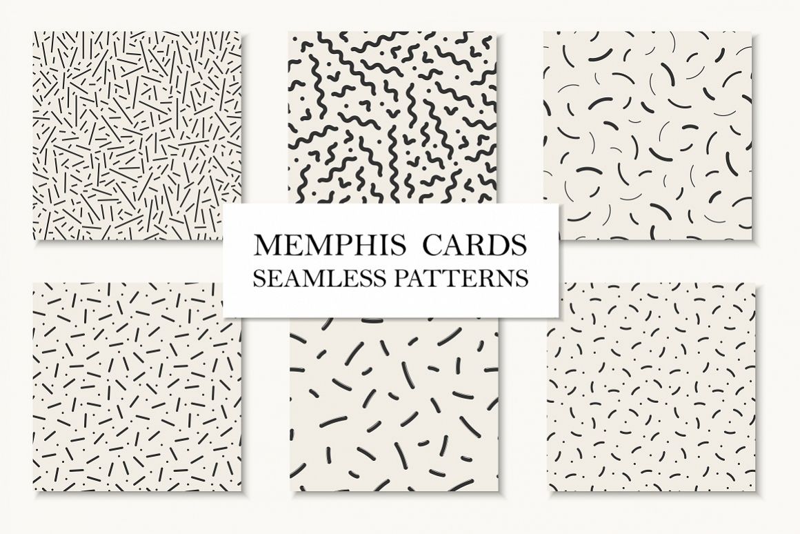 Memphis seamless patterns. example image 1