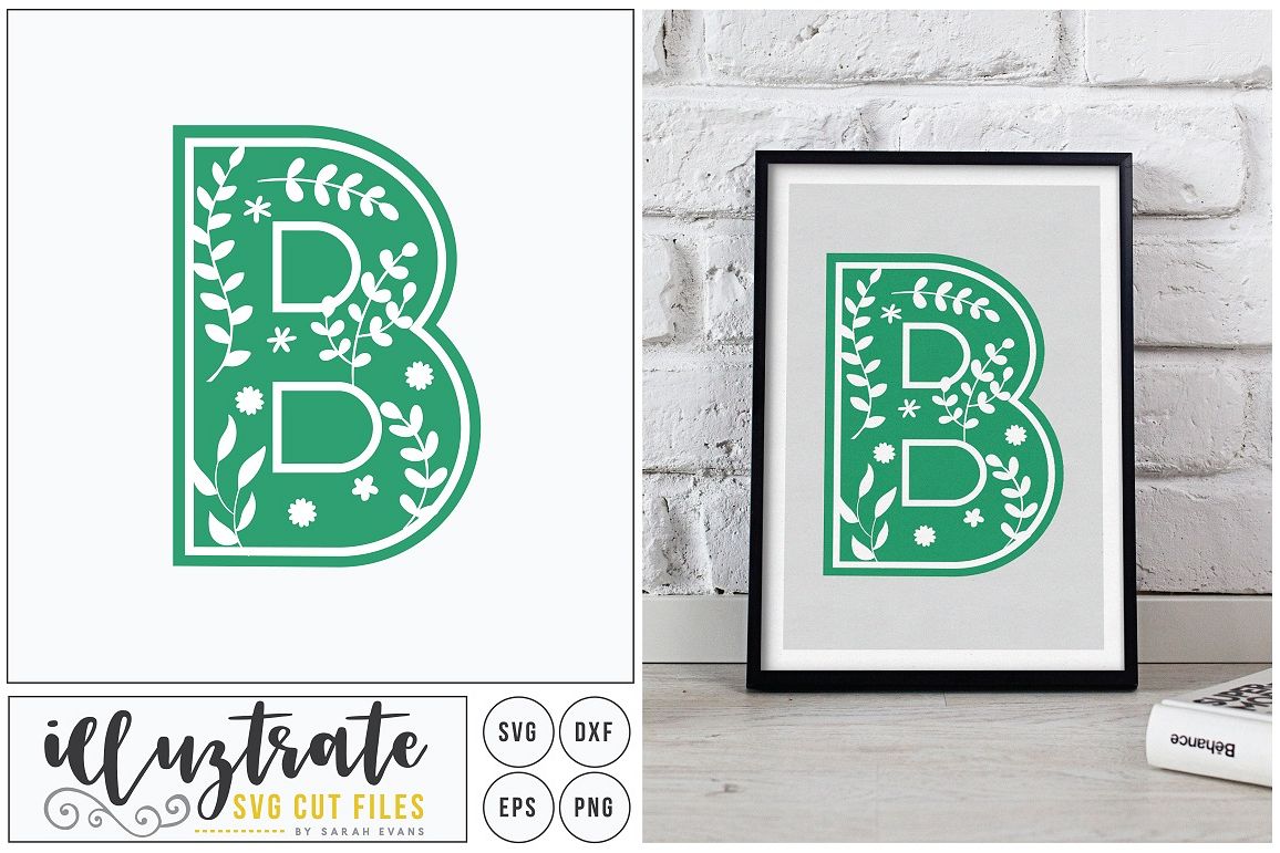 Letter B SVG Alphabet - DXF cut files - Vector Clipart example image 1