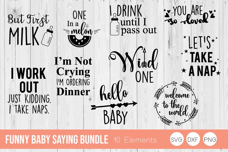Funny Baby Saying Bundle SVG Cut Files example image 1