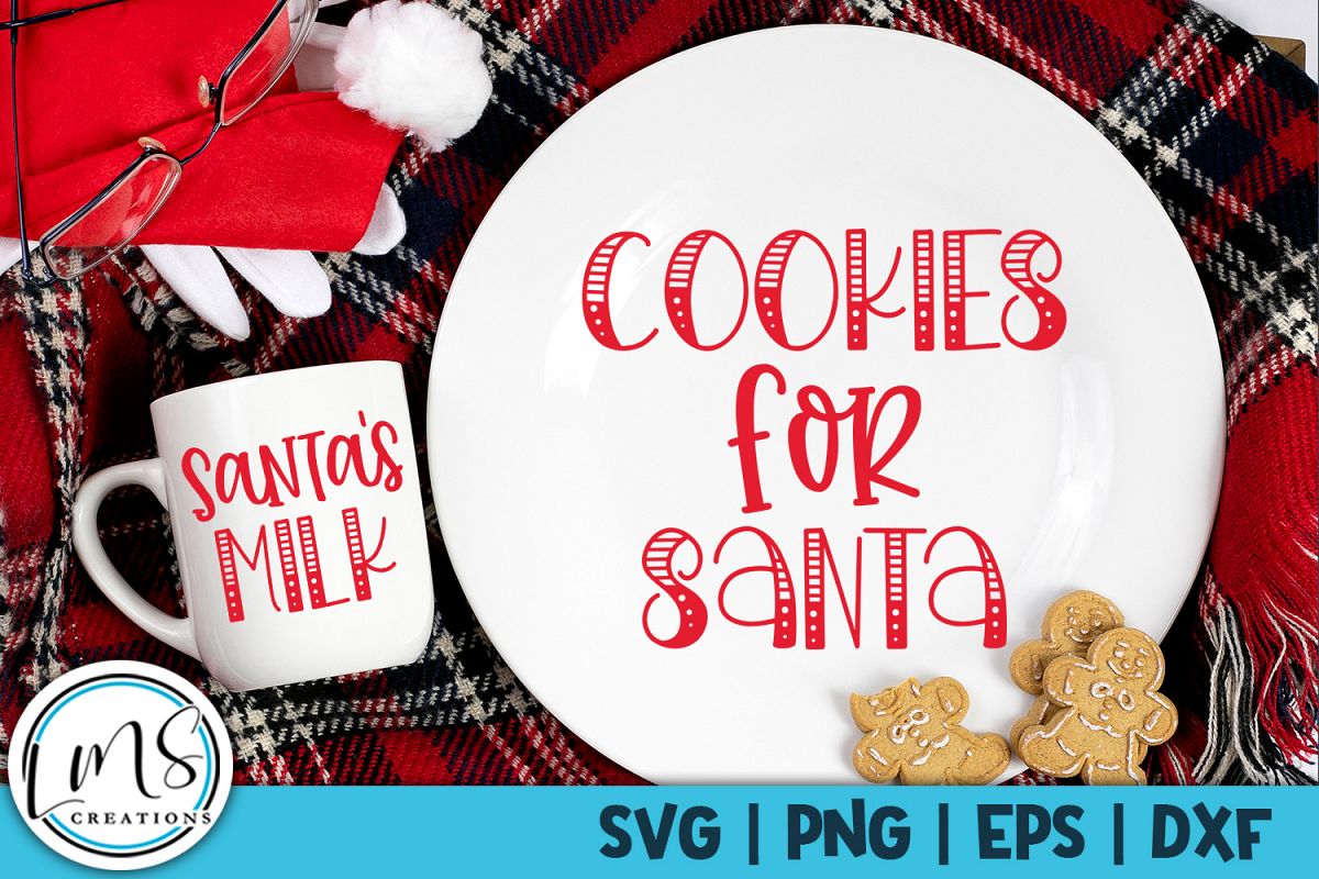 Cookies for Santa & Santa's Milk SVG, PNG, EPS, DXF example image 1